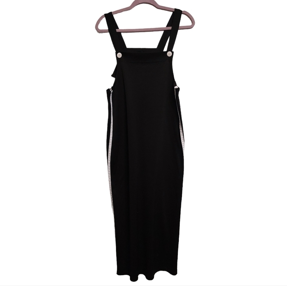Davida Ladies Side Striped Bibbed Maxi Dress- size L